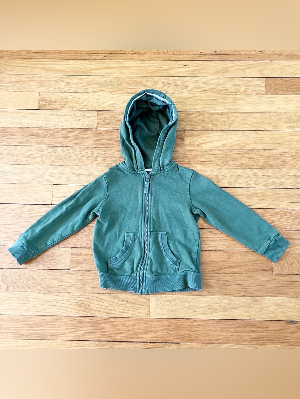 Mothercare Green Cotton Zip Up Hoodie Sweatshirt 2-3